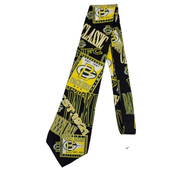 Green Bay Packers Pure Silk Necktie RM Sport Ralph Marlin USA Made 4"x57.5" - Picture 5 of 9